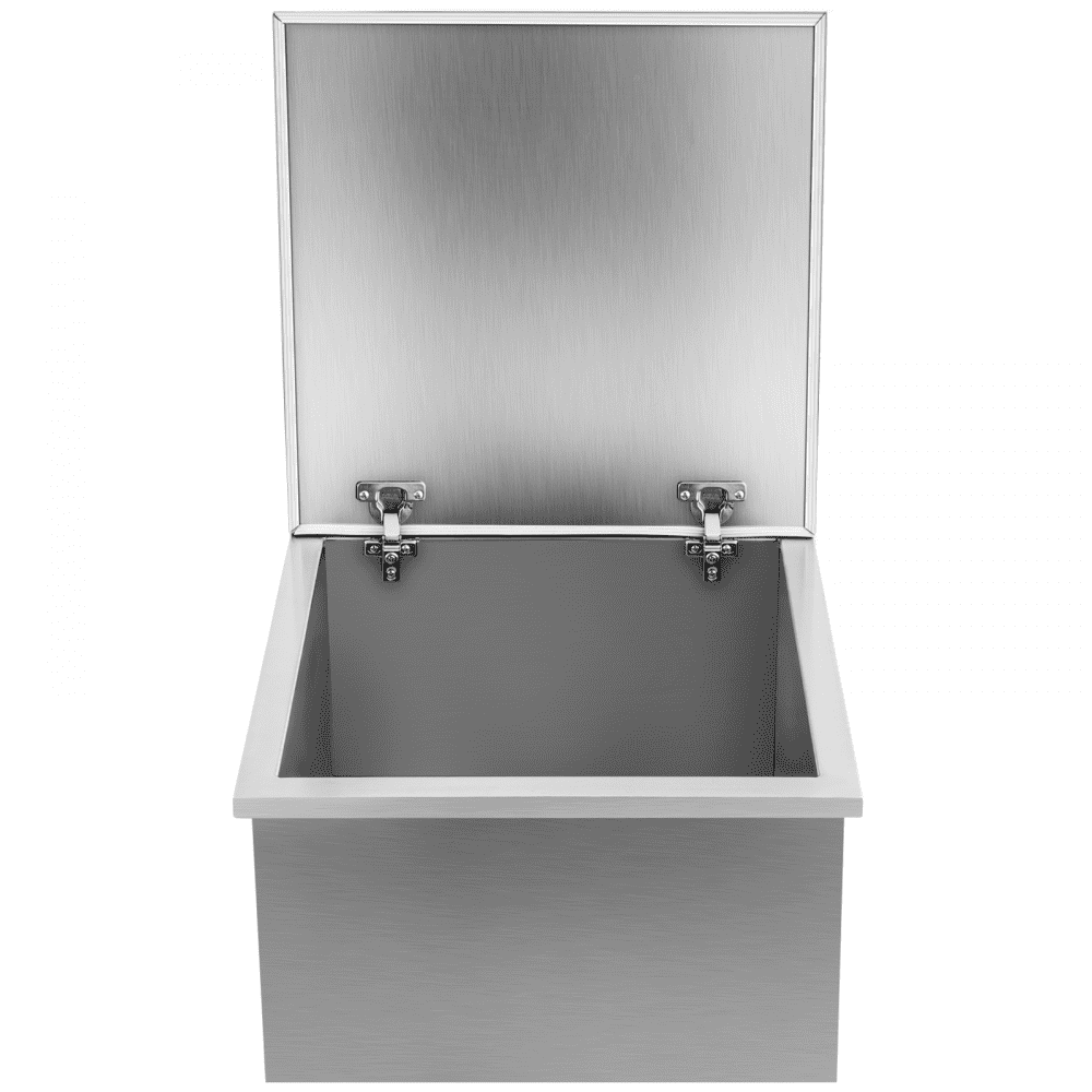 VEVOR Drop in Ice Chest 20''L x 20''W x 13''H Drop in Cooler Stainless Steel with Hinged Cover Bar Ice Bin 40.9 qt Drain-pipe and Drain Plug Included for Cold Wine Beer