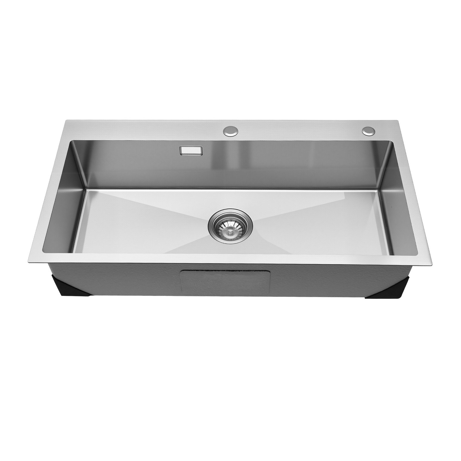 VEVOR 85cm Kitchen Top Mount Single Bowl Sinks, Stainless Steel Drop-In Farmhouse Basin with Accessories, Household Dishwasher Sinks for RV, Prep Kitchen, Laundry Room, Bar