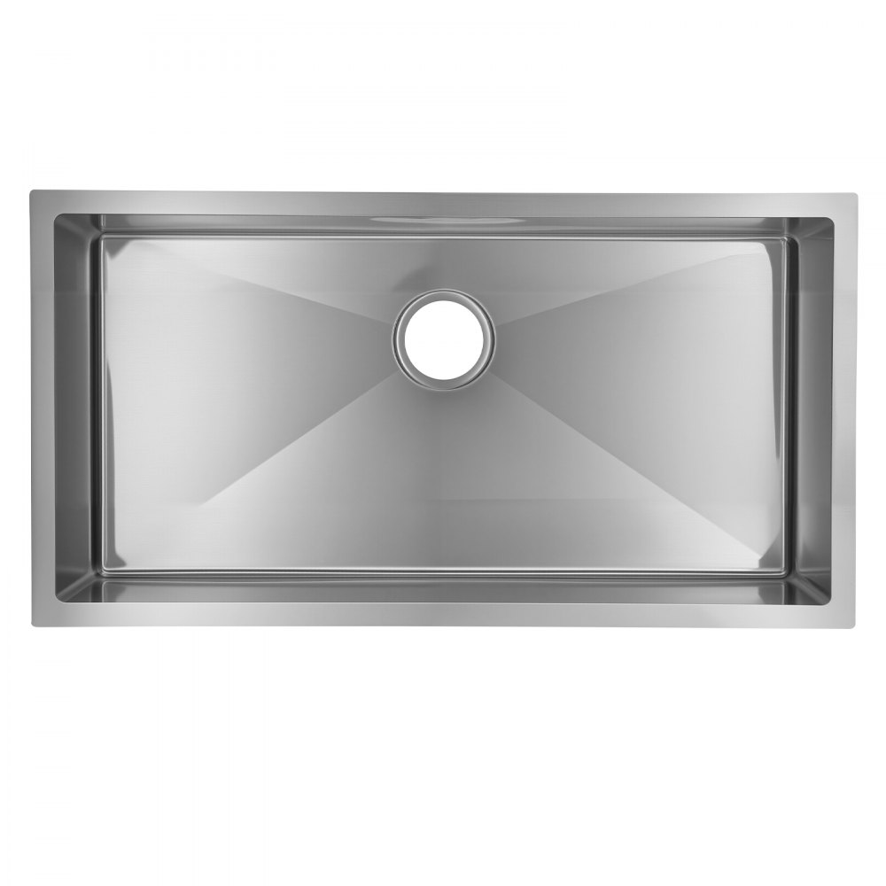 VEVOR 85cm Kitchen Undermount Single Bowl Sinks, Stainless Steel Drop-In Farmhouse Basin with Accessories, Household Dishwasher Sinks for RV, Prep Kitchen, Laundry Room, Bar