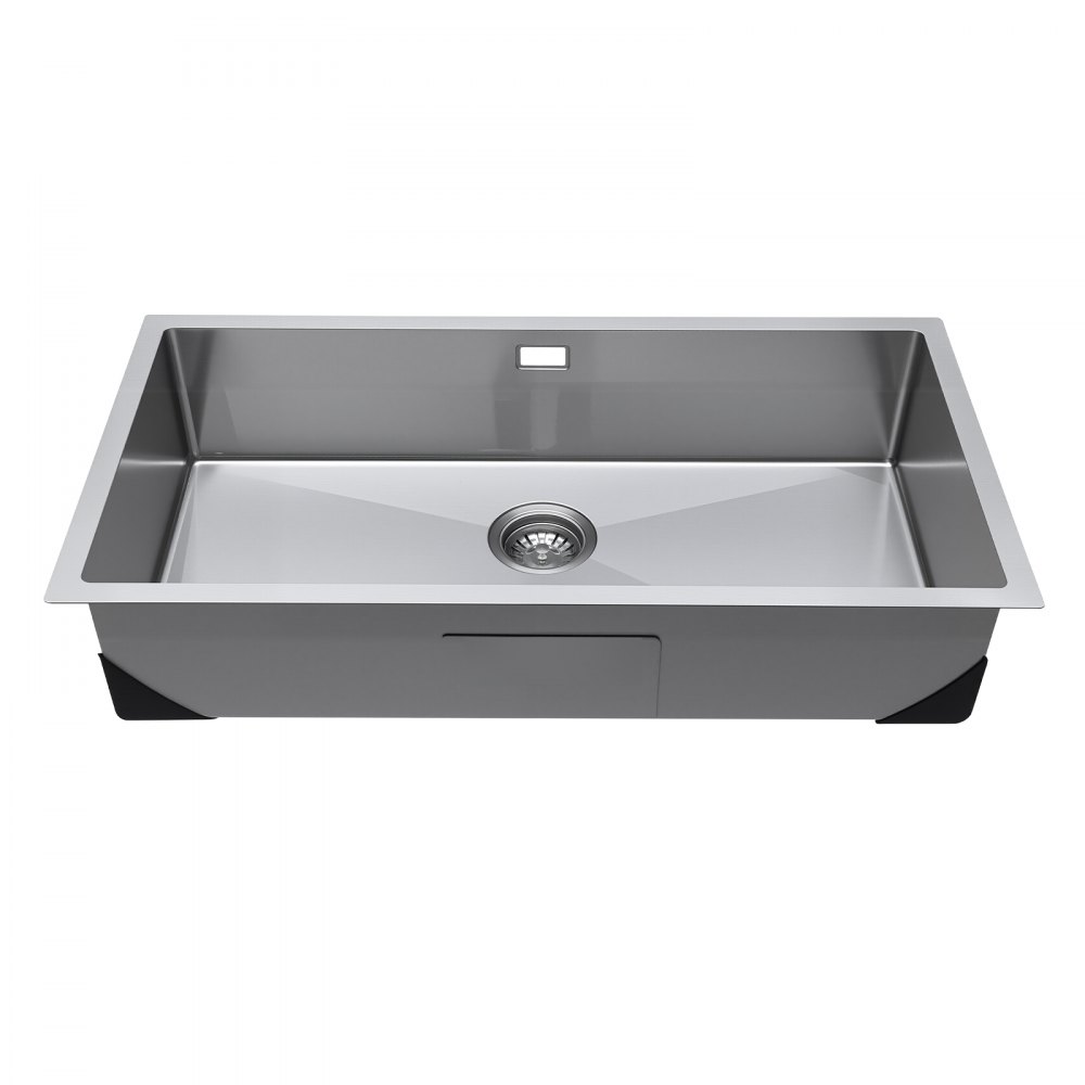 VEVOR 85cm Kitchen Undermount Single Bowl Sinks, Stainless Steel Drop-In Farmhouse Basin with Accessories, Household Dishwasher Sinks for RV, Prep Kitchen, Laundry Room, Bar