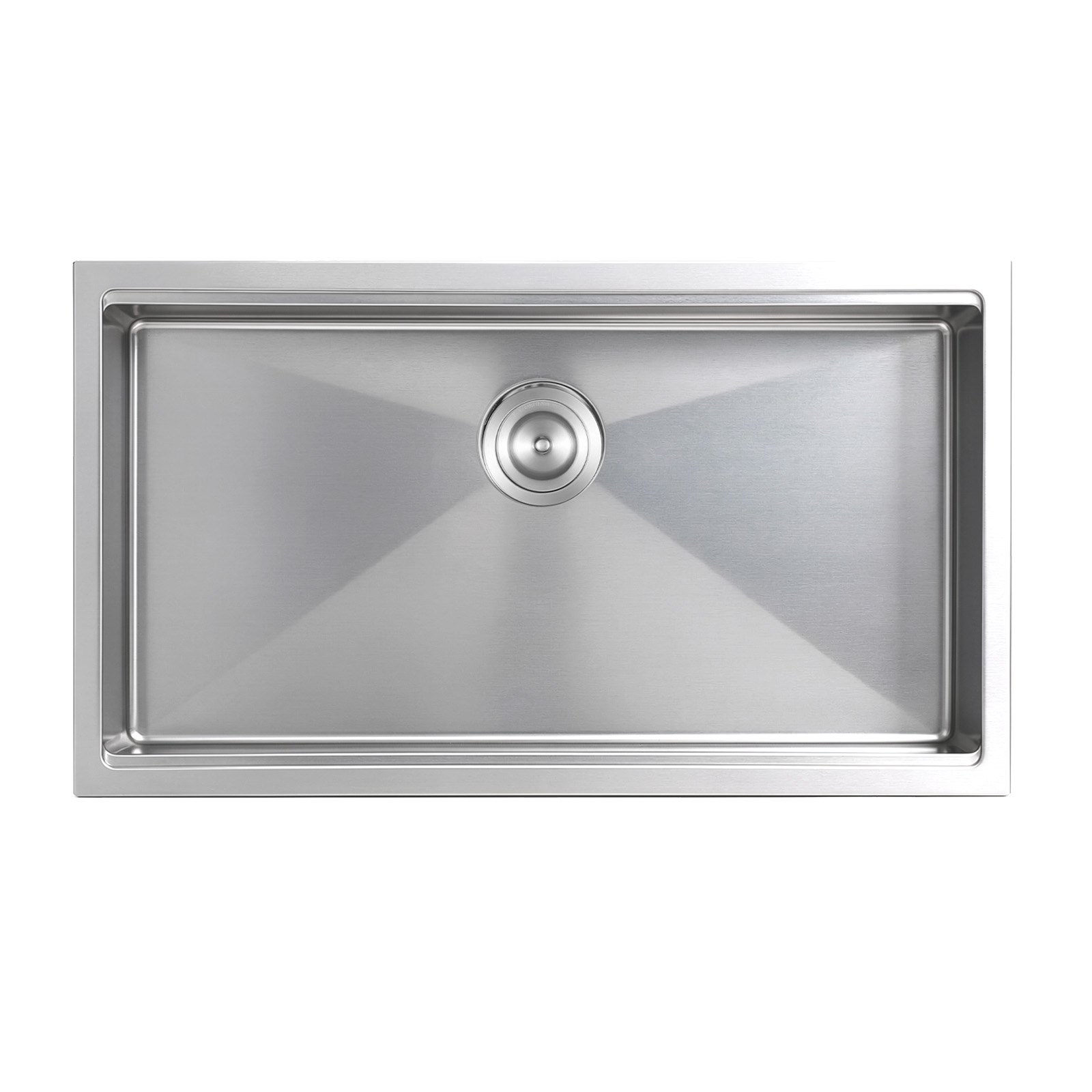 VEVOR 33-inch Kitchen Undermount Single Bowl Sinks, Stainless Steel Drop-In Farmhouse Basin with Ledge & Accessories, Household Dishwasher Sinks for RV, Prep Kitchen, Laundry Room, Bar