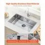 VEVOR 76cm Kitchen Sink Workstation, 304 Stainless Steel Undermount Sinks, Drop-In Single Bowl Farmhouse Basin with Accessories, Household Dishwasher Sinks for RV, Prep Kitchen, Laundry Room, Bar