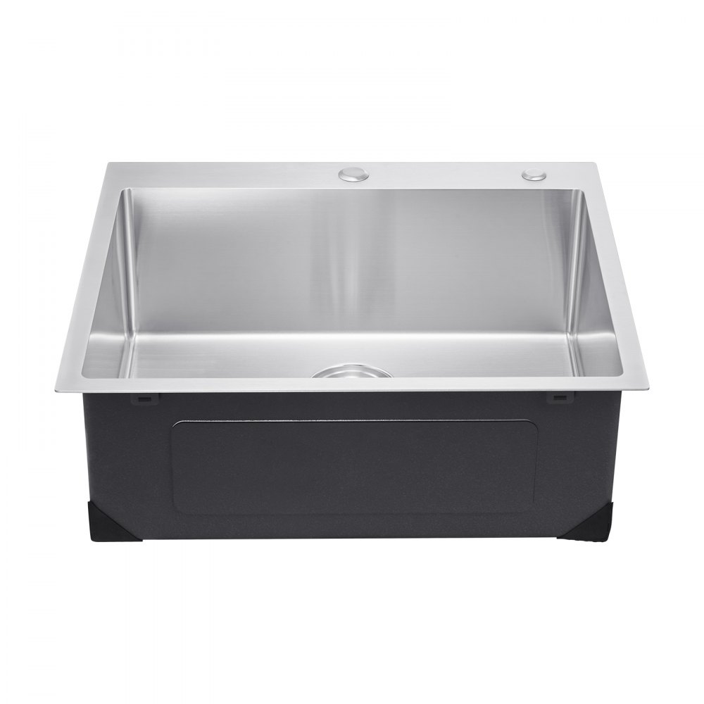 VEVOR 25 inch Kitchen Sink Workstation, 304 Stainless Steel Top Mount Sinks, Drop-In Single Bowl Farmhouse Basin with Accessories, Household Dishwasher Sinks for RV, Prep Kitchen, Laundry Room, Bar