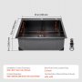VEVOR 25 inch Kitchen Sink Workstation, 304 Stainless Steel Top Mount Sinks, Drop-In Single Bowl Farmhouse Basin with Accessories, Household Dishwasher Sinks for RV, Prep Kitchen, and Bar (Black)