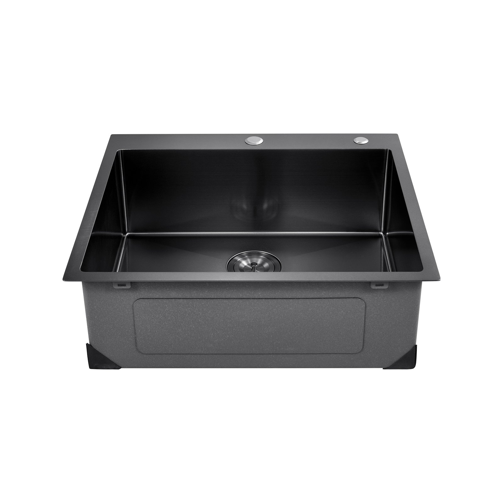 VEVOR 25 inch Kitchen Sink Workstation, 304 Stainless Steel Top Mount Sinks, Drop-In Single Bowl Farmhouse Basin with Accessories, Household Dishwasher Sinks for RV, Prep Kitchen, and Bar (Black)