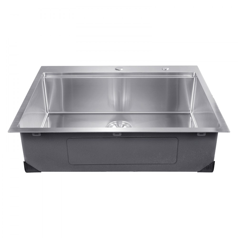 VEVOR 30 inch Kitchen Sink Workstation, 304 Stainless Steel Top Mount Sinks, Drop-In Single Bowl Farmhouse Basin with Ledge & Multiple Accessories, Household Dishwasher Sink for RV, Prep Kitchen, Bar