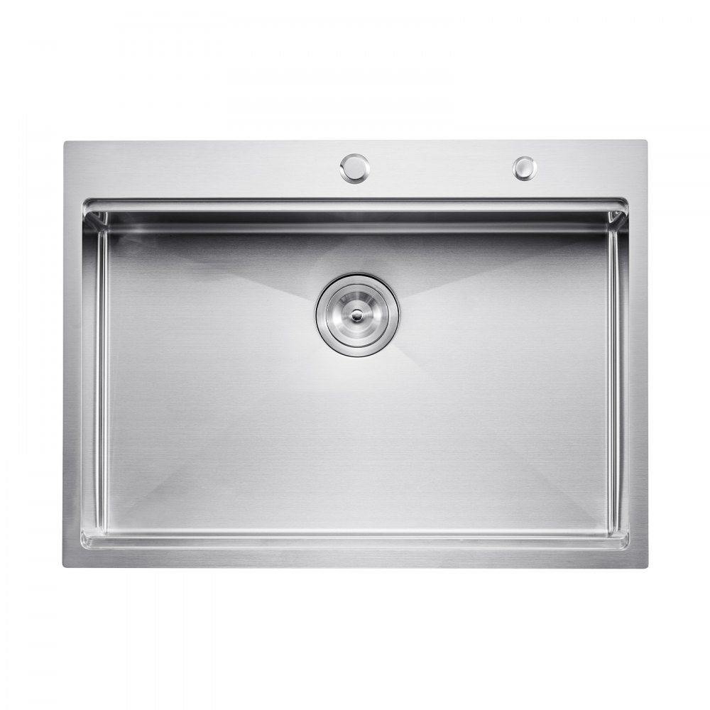 VEVOR 30 inch Kitchen Sink Workstation, 304 Stainless Steel Top Mount Sinks, Drop-In Single Bowl Farmhouse Basin with Ledge & Multiple Accessories, Household Dishwasher Sink for RV, Prep Kitchen, Bar