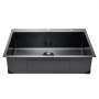 VEVOR 33 inch Kitchen Sink Workstation, 304 Stainless Steel Top Mount Sinks, Drop-In Single Bowl Farmhouse Basin with Accessories, Household Dishwasher Sinks for RV, Prep Kitchen, and Bar (Black)