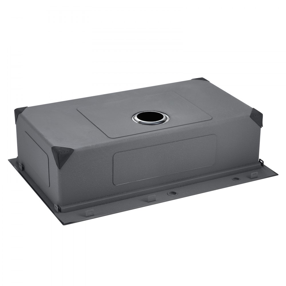 VEVOR 33 inch Kitchen Sink Workstation, 304 Stainless Steel Top Mount Sinks, Drop-In Single Bowl Farmhouse Basin with Ledge & Multiple Accessories, Household Dishwasher Sink for RV, Bar (Black)