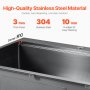 33" Kitchen Sink Top Mount Single Bowl Drop-In Basin Stainless Steel Black