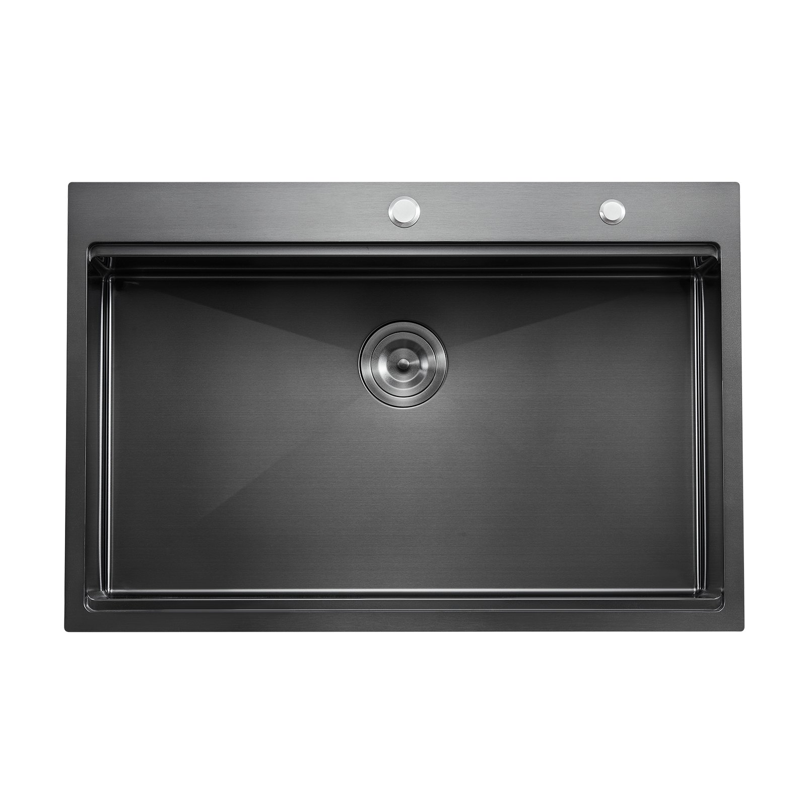 VEVOR 33 inch Kitchen Sink Workstation, 304 Stainless Steel Top Mount Sinks, Drop-In Single Bowl Farmhouse Basin with Ledge & Multiple Accessories, Household Dishwasher Sink for RV, Bar (Black)