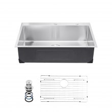 VEVOR 33" Kitchen Sink Top Mount Single Bowl Drop-In Basin Stainless Steel Bar