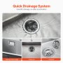 VEVOR 40cm Kitchen Sink Workstation, 304 Stainless Steel Top Mount Sinks, Drop-In Single Bowl Farmhouse Basin with Accessories, Household Dishwasher Sinks for RV, Prep Kitchen, Laundry Room, Bar