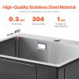 VEVOR 68cm Kitchen Sink Workstation, 304 Stainless Steel Top Mount Sinks, Drop-In Single Bowl Farmhouse Basin with Accessories, Household Dishwasher Sinks for RV, Prep Kitchen, Laundry Room, Bar