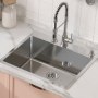 VEVOR Kitchen Sink, 304 Stainless Steel Drop-In Sinks, Top Mount Single Bowl Basin with Accessories(Pack of 2), Household Dishwasher Sinks for Workstation, RV, Prep Kitchen, and Bar Sink, 25 inch