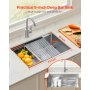 23" Kitchen Sink Undermount Single Bowl Drop-In Basin Stainless Steel Bar