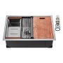 Fregadero de cocina VEVOR de 81 cm, fregadero bajo encimera de acero inoxidable 304, lavabo de una sola cubeta de estilo rústico con repisa y múltiples accesorios, fregaderos para lavavajillas domésticos para autocaravanas, cocinas de preparación y bares.