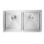 Fregadero de cocina VEVOR de 83 cm, fregadero bajo encimera de acero inoxidable 304, lavabo de doble cubeta de estilo rústico con repisa y múltiples accesorios, fregaderos para lavavajillas domésticos para autocaravanas, cocinas de preparación y bares.