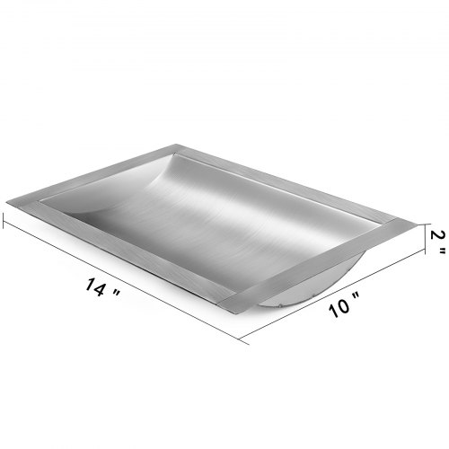 VEVOR 304 Stainless Steel Drop-In Deal Tray 14" Deep x 10" Wide x 2" High Brushed Finish for Cash register window