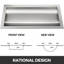VEVOR 304 Stainless Steel Drop-In Deal Tray 14" Deep x 10" Wide x 2" High Brushed Finish for Cash register window