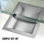 VEVOR 304 Stainless Steel Drop-in Deal Tray 16" Deep x 10" Wide x 1.6" High Brushed Finish for Cash Register Window