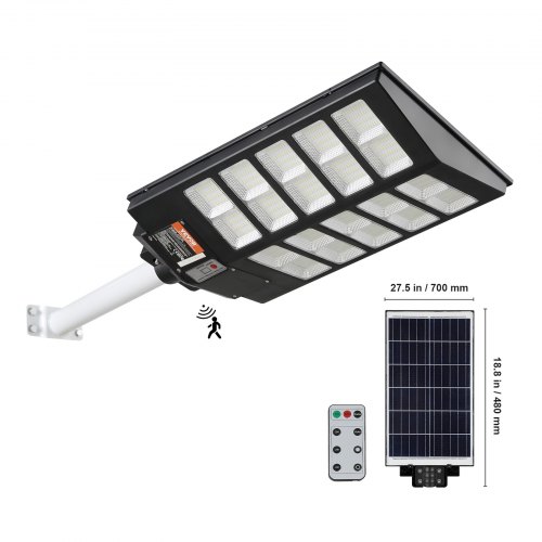 VEVOR 1000W LED Solar Street Light 1600LM Solar Motion Sensor Lamp Outdoor Wall