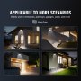 VEVOR 1200W LED Solar Street Light 1900LM Solar Motion Sensor Lamp Outdoor Wall