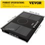 VEVOR Built-in Induction Cooktop, 30 inch 5 Burners, 220V Ceramic Glass Electric Stove Top with Knob Control, Timer & Child Lock Included, 9 Power Levels with Boost Function for Simmer Steam Fry