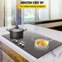 VEVOR Built-in Induction Cooktop, 30 inch 4 Burners, 220V Ceramic Glass Electric Stove Top with Knob Control, Timer & Child Lock Included, 9 Power Levels with Boost Function for Simmer Steam Fry