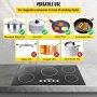 VEVOR Built-in Induction Cooktop, 35 inch 5 Burners, 220V Ceramic Glass Electric Stove Top with Knob Control, Timer & Child Lock Included, 9 Power Levels with Boost Function for Simmer Steam Fry