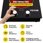 VEVOR Built in Electric Stove Top, 11 inch 2 Burners, 220V Ceramic Glass Radiant Cooktop with Knob Control, Timer & Child Lock Included, 9 Power Levels with Boost Function for Simmer Steam Fry