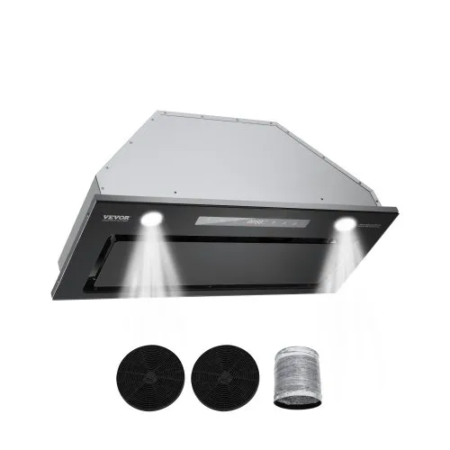 VEVOR Range Hood Insert, 30 Inch Built-in Kitchen Vent Hood, 800CFM Stainless Steel Stove Hood, with Gesture & Touch Control, LED Light, Baffle Filters, 4-Speed Exhaust Fan, Ducted/Ductless Convertible