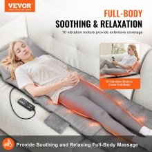 Pernă de masaj VEVOR pentru întregul corp cu căldură 10 motor de vibrații 5 moduri 3 intensitate