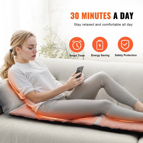 VEVOR Full-Body Massage Cushion with Heat, 10 Vibration Motor Massage Cushion Pad, Heating Vibrating Massage Mat & 5 Modes, 3 Intensities, 3 Heating Pads, Fatigue Relief Back Massager for Home Office | VEVOR US VEVOR Full-Body Massage Cushion with Heat, 10 Vibration Motor Massage Cushion Pad, Heating Vibrating Massage Mat & 5 Modes, 3 Intensities, 3 Heating Pads, Fatigue Relief Back Massager for Home Office | VEVOR US