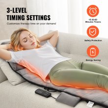 VEVOR Full Body Massage Cushion Pad 10 Vibration Motors & 2 Shiatsu Neck Rollers
