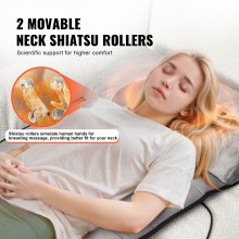 VEVOR Full Body Massage Cushion with Shiatsu Neck Massager, 10 Vibration Motors & 2 Heating Shiatsu Neck Rollers, Vibrating Massage Pad Mat with 5 Modes & 3 Intensities, 3 Heating Pads for Home Office