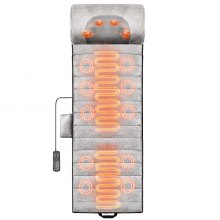 Coussin de massage complet du corps VEVOR avec masseur de cou Shiatsu, 10 moteurs de vibration et 2 rouleaux de cou Shiatsu chauffants, tapis de massage vibrant avec 5 modes et 3 intensités, 3 coussins chauffants pour le bureau à domicile