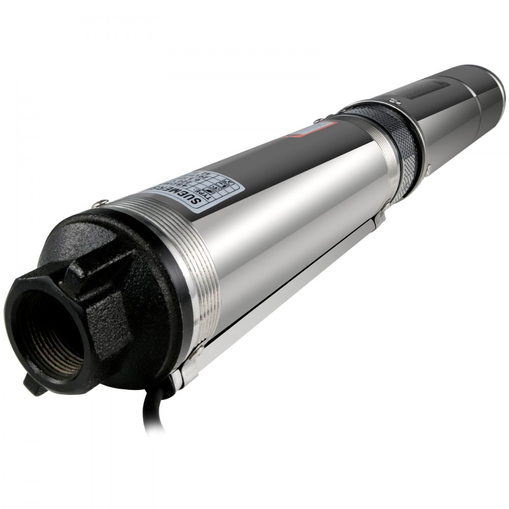 VEVOR Patiolife Well Pump 1/2 HP with 49.2ft Cable - Submersible Well Pump 164ft Head 22.9GPM - Deep Well Pump Stainless Steel for Factories, Farmland, Irrigation Use