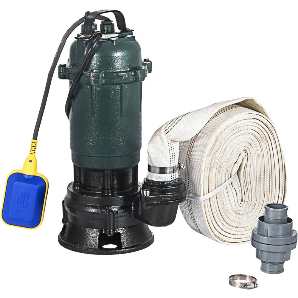 VEVOR Submersible Water Pump Vertical 500W with 20 Hose Length