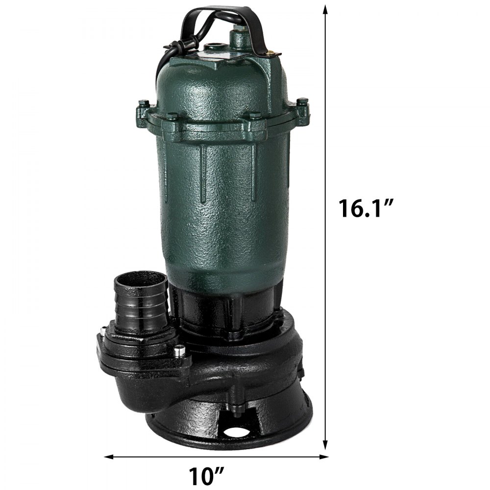 VEVOR Submersible Water Pump Vertical 500W with 20 Hose Length