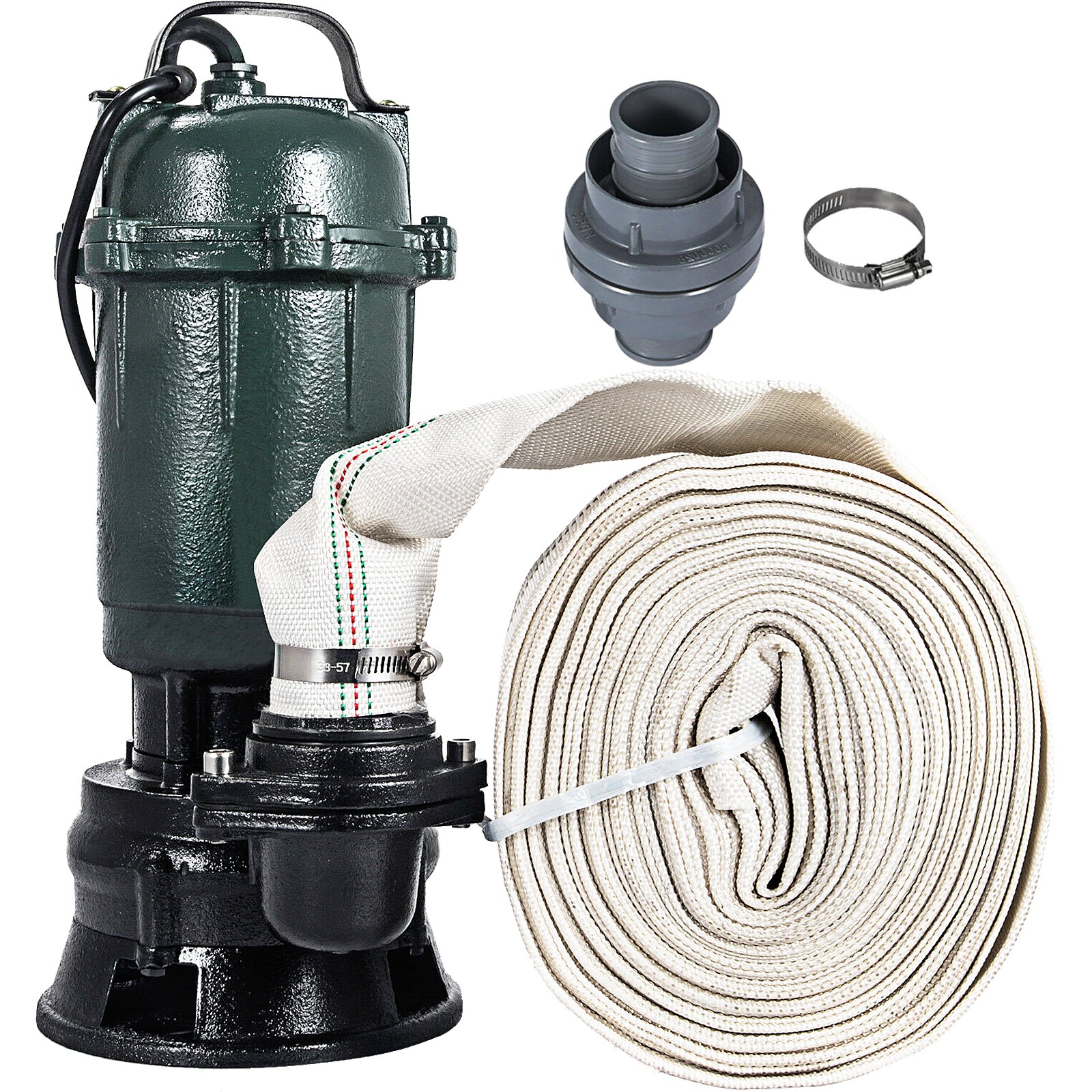 VEVOR Submersible Water Pump Vertical 500W with 20 Hose Length