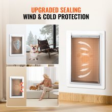 VEVOR Pet Door for Wall with Lock and 3 Magnetic Flap System Metal Frame Small