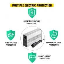 VEVOR 48 Volt 15 Amp Golf Cart Battery Charger with G29 Drive/LED Club Car Battery Charger Aluminum Shell Power Wise for Ez Go Yamaha