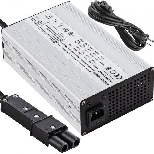 VEVOR Golf Cart Battery Charger 48V Club Car Charger 15A Golf Cart Electric Charger YMH Style Plug/LED Club Car Battery Charger Aluminum Shell Power Wise Golf Cart Battery Charger for Ez Go Yamaha
