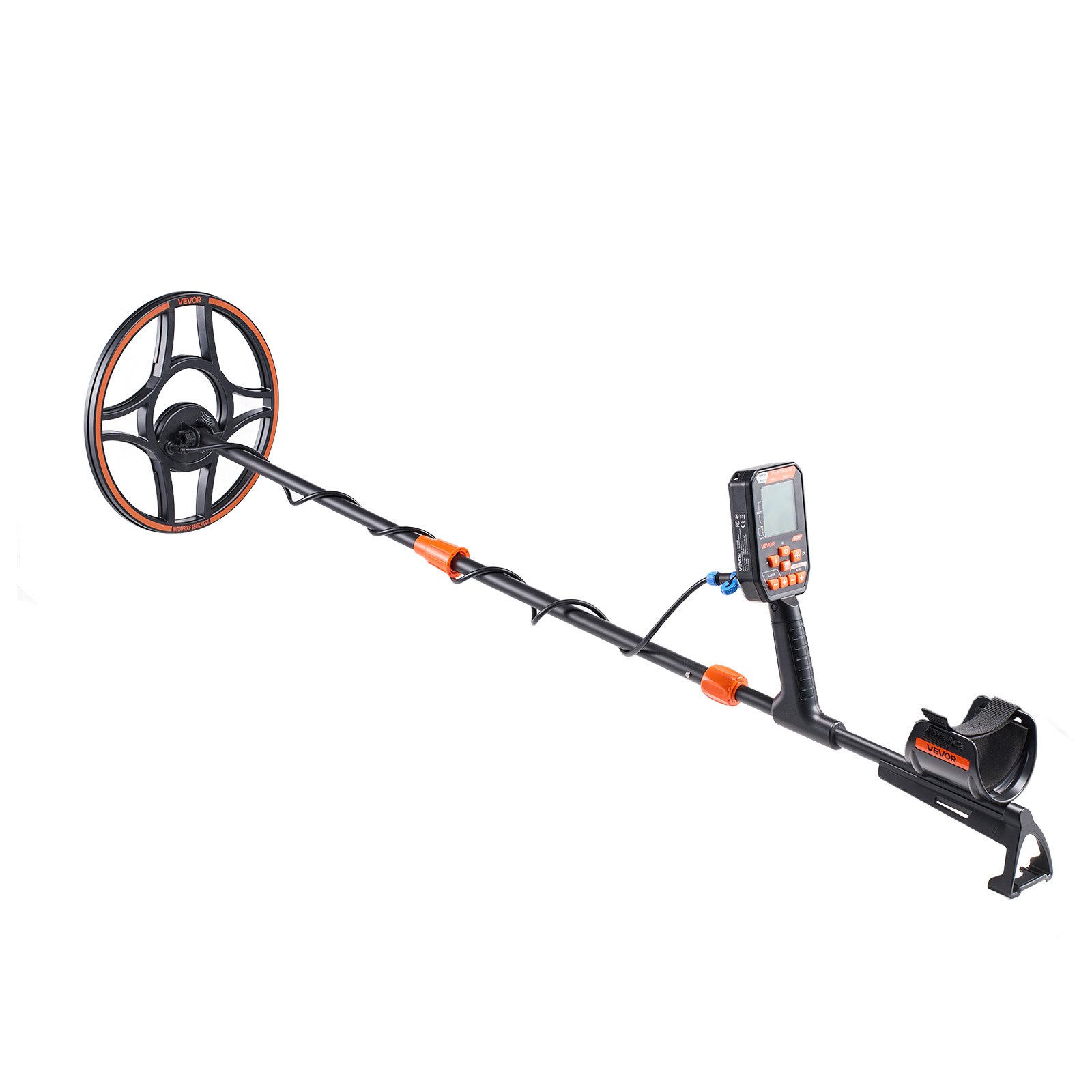 VEVOR Waterproof Metal Detector, 304.8 mm, Professional High Accuracy Gold Detector for Adults, with Display, Wireless Headphones, 7 Modes, Adjustable Length, for Detecting Gold Treasure Hunting, IP68