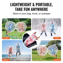 VEVOR Inflatable Bumper Balls 2-Pack, 4FT/1.2M Body Sumo Zorb Balls for Teen & Adult, 0.8mm Thick PVC Human Hamster Bubble Balls for Outdoor Team Gaming Play, Bumper Bopper Toys for Garden, Yard, Park