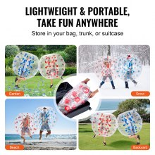 VEVOR Inflatable Bumper Balls 2-Pack, 4FT/1.2M Body Sumo Zorb Balls for Teen, 0.8mm Thick PVC Human Hamster Bubble Balls for Outdoor Team Gaming Play, Bumper Bopper Toys for Garden, Yard, Park