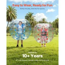 VEVOR Inflatable Bumper Balls 2-Pack, 4FT/1.2M Body Sumo Zorb Balls for Teen & Adult, 0.8mm Thick PVC Human Hamster Bubble Balls for Outdoor Team Gaming Play, Bumper Bopper Toys for Garden, Yard, Park