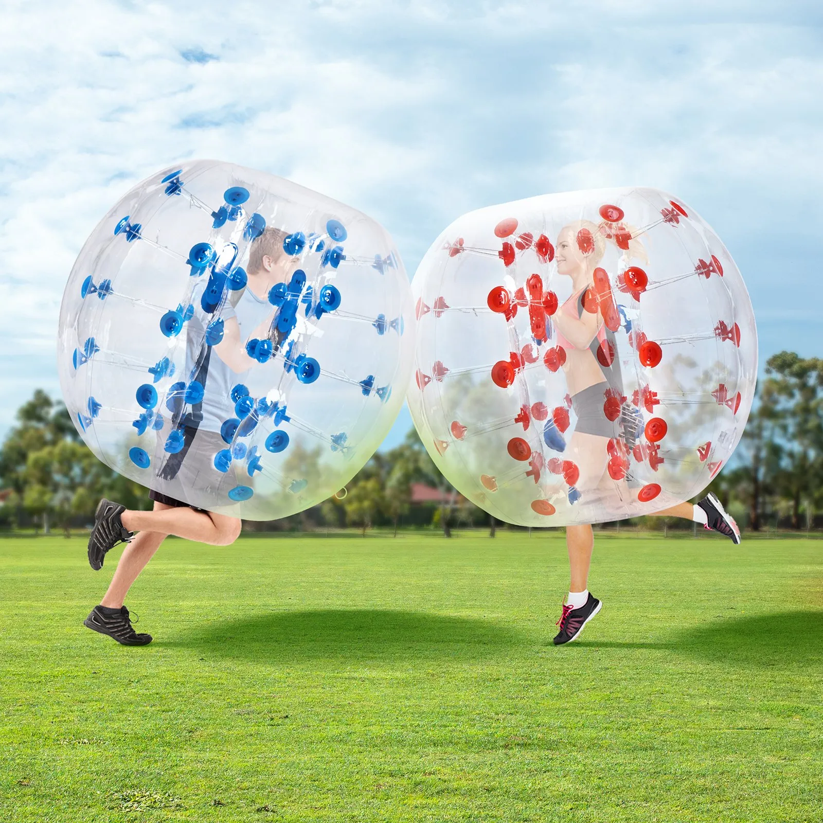 VEVOR Inflatable Bumper Balls 2-Pack, 4FT/1.2M Body Sumo Zorb Balls for Teen & Adult, 0.8mm Thick PVC Human Hamster Bubble Balls for Outdoor Team Gaming Play, Bumper Bopper Toys for Garden, Yard, Park