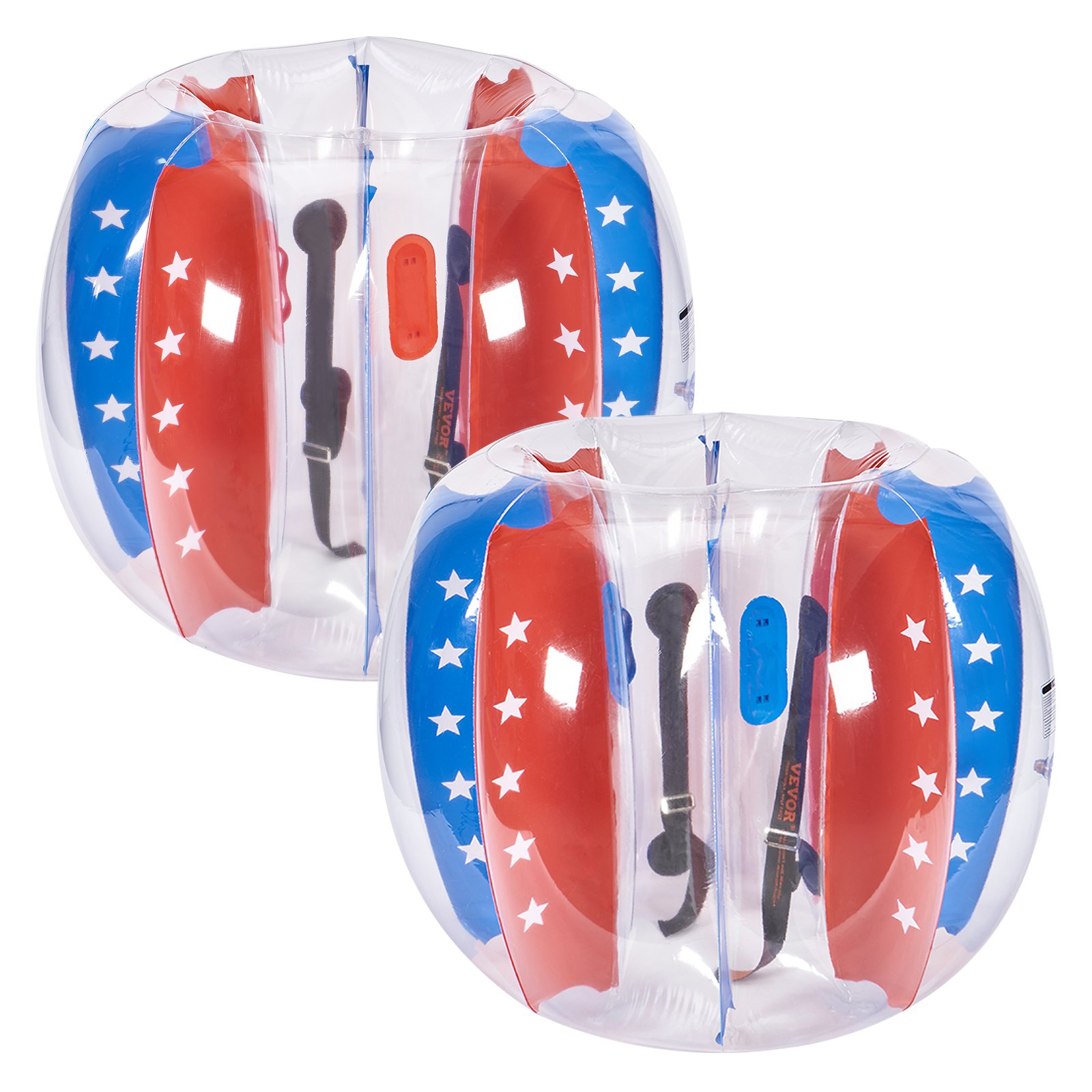 VEVOR Inflatable Bumper Balls 2-Pack, 4FT/1.2M Body Sumo Zorb Balls for Kids & Teens, Durable PVC Human Hamster Bubble Balls for Outdoor Team Gaming Play, Bumper Bopper Toys for Playground, Yard, Park